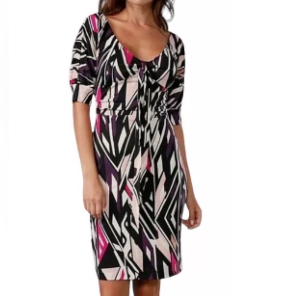 Diane von Furstenberg silk Jersey dress Geometric Print dvf sheat